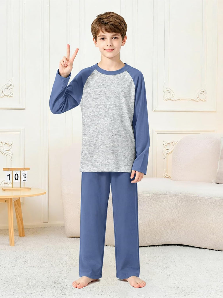 Boys Pajamas Set 100% Cotton Long-Sleeve Top and Pants