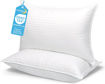 Bed Pillows for Sleeping Queen Size Set of 2 | Hotel Quality Breathable Cooling Down Alternative Microfiber Filled