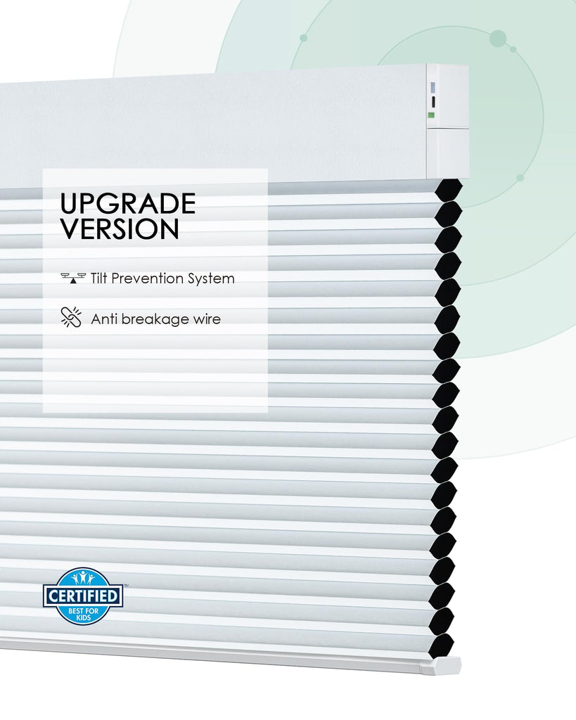 Motorized Cellular Shades, Custom, Blackout, White
