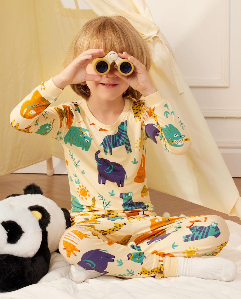 Bamboo Viscose Toddler Kids Pajamas Set, Long Sleeve Boys
