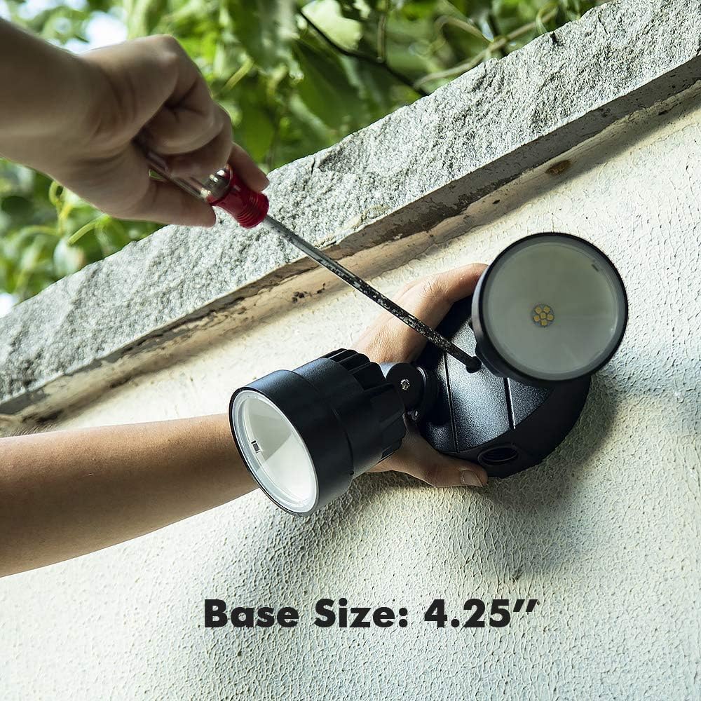 P6221B-D2D 2000 Lumen 18 Watt 28 LED Dual-Head Flood Light Outdoor Dusk to Dawn Waterproof Exterior Security Wall