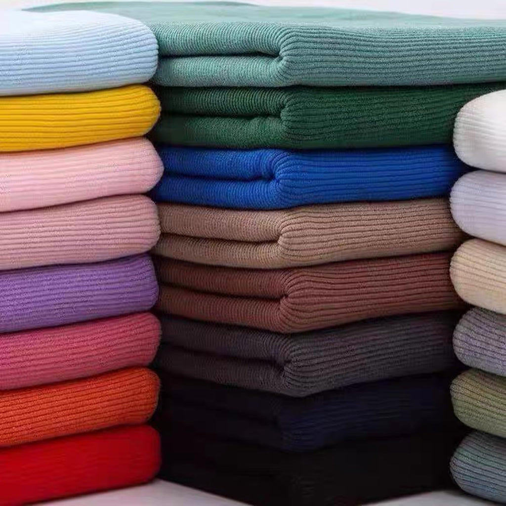 Soft Cotton Ribbing Fabric for Cuffs Collar and Waistband Stretch Rib Knitted Fabric for Sewing Jackets Coats (Red