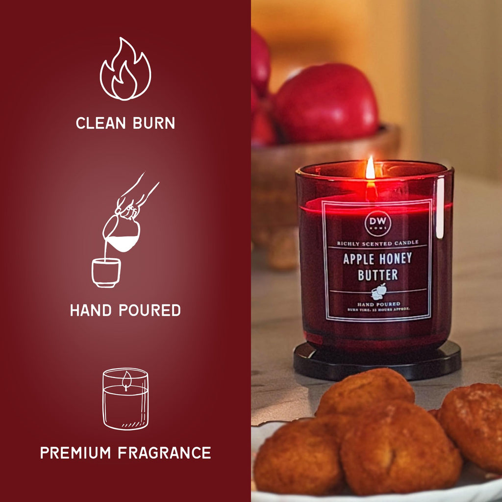 Apple Honey Butter Scented Candle, 15 oz, Large Double Wick Candle Jar, Up to 56H Burn Time, Luxury Scented Candle