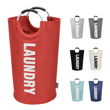 90L Large Laundry Basket Bag, Collapsible Tall Hamper, Red