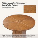 Mid-Century Modern Dining Table, Round Solid Wood Kitchen & Dining Room Tables, Acorn