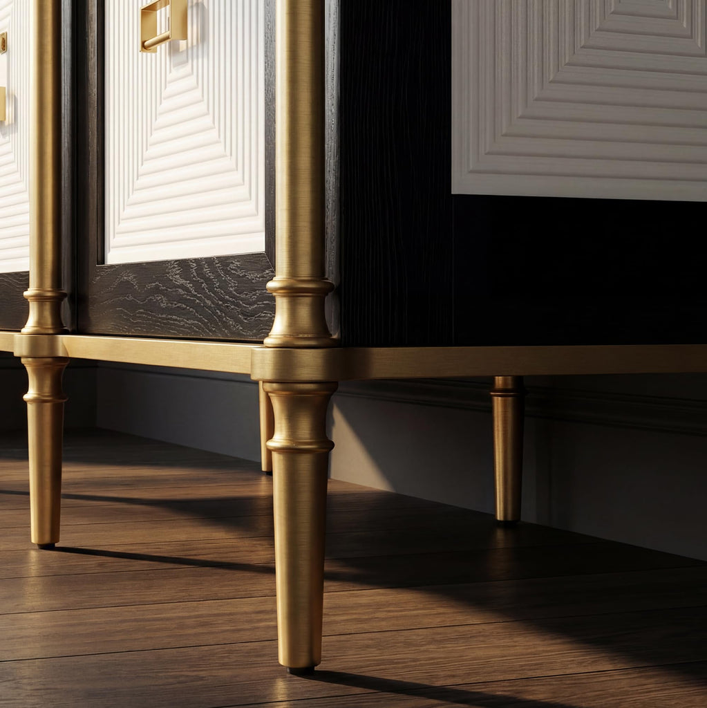 Black and Gold Sideboard Buffet Cabinet with Storage