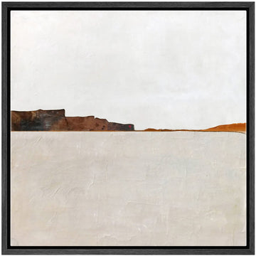 Framed Canvas Print Wall Art Brown Pastel Paint Stroke Landscape Abstract Shapes Illustration Modern Art Decorative