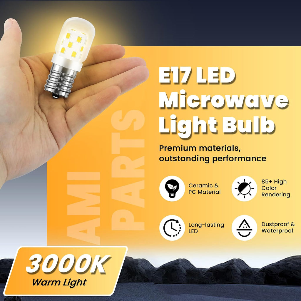 E17 Microwave Light Bulb Under Hood, 3W 125V LED Appliance Bulb
