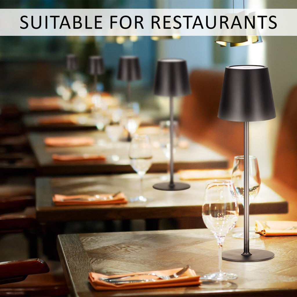 12 Pack Cordless Table Lamp Portable Rechargeable Lamp, Black