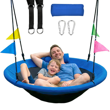 Tree Swing, 48 inch Saucer Swing, Swing for Outdoor Backyard, Blue