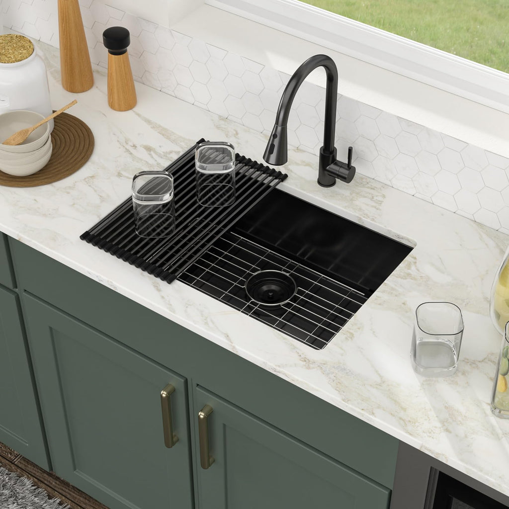 27 Inch Undermount Kitchen Sink Matte Black