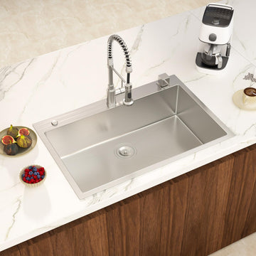 33x22 Inch Drop In Stainless Steel Sink Single Bowl