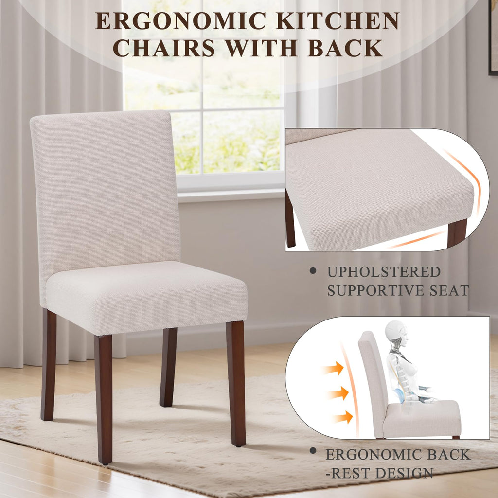Upholstered Set of 4, Fabric Dining Room Chairs, Modern Wooden Dining Chair, Kitchen Side Chairs, Farmhouse Dinner
