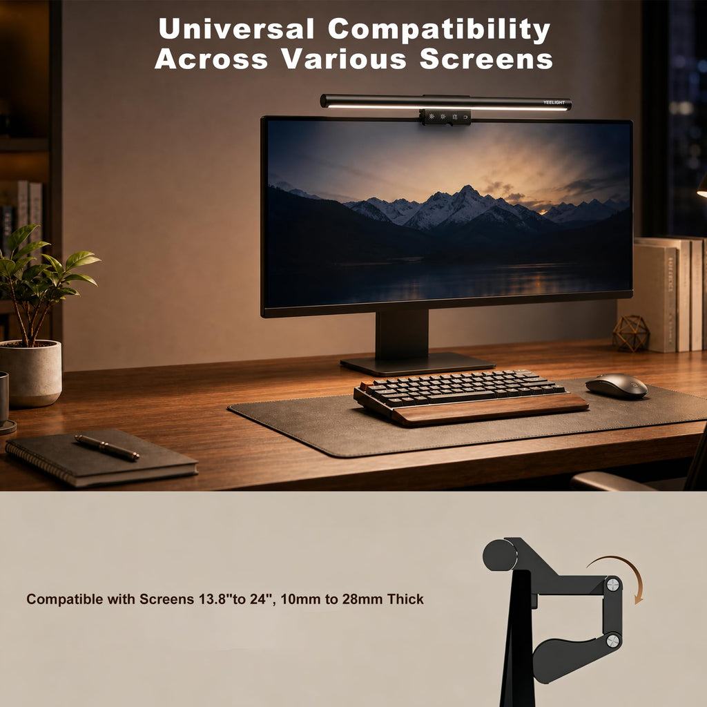 Monitor Light Bar, Computer Monitor Lamp Gaming, 250LM No Glare Eye-Care LED Screen Bar, Touch Control USB Reading