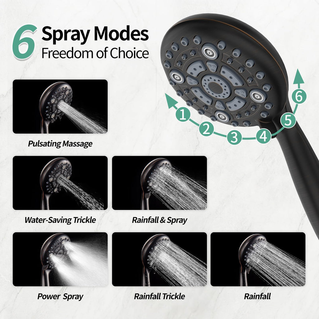 10" Shower Faucet Set with Shower Slide Bar,Oil Rubbed Bronze