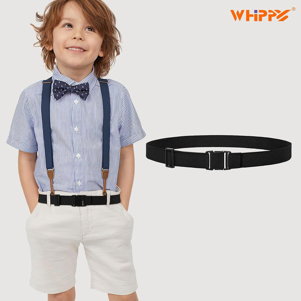 Elastic Kids Belt for Boys Girls - Stretch Invisible Belt with Adjustable Clip Buckle Latch Belts for School Sports