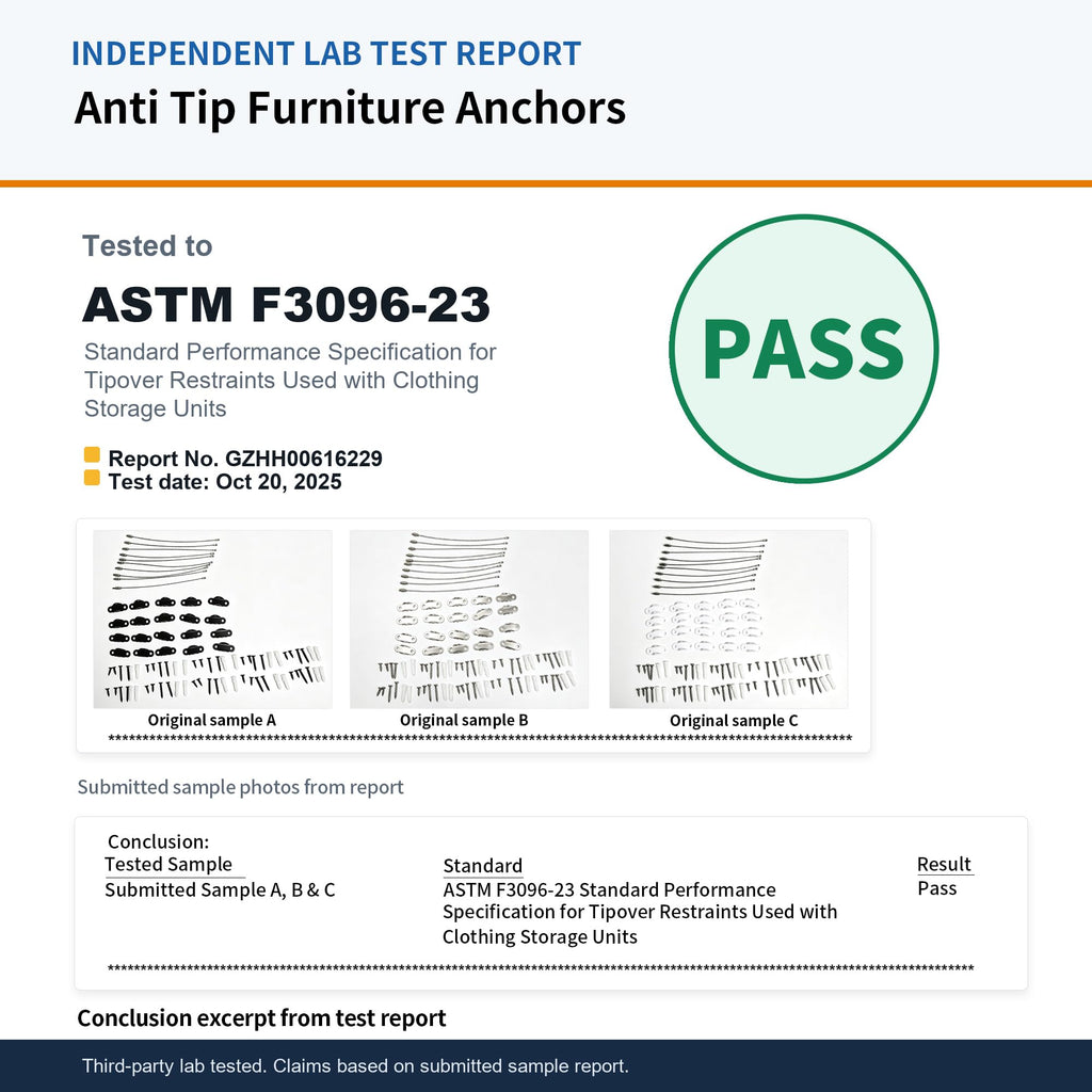 Furniture Anchors 10 Pack, Anti Tip Kit for Baby Proofing