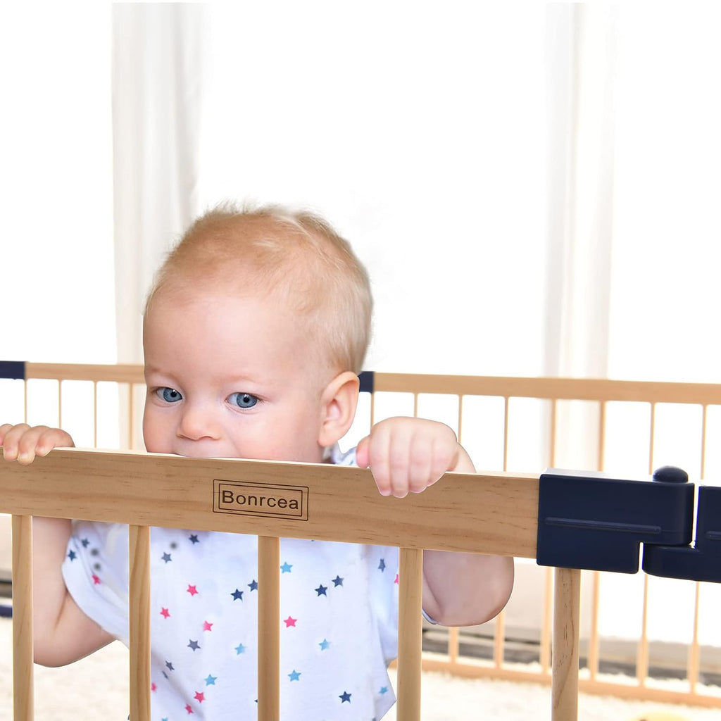 Baby Playpen,Wooden Playpen, Large Kids Play Fence,Play Center Yard,Indoor & Outdoor Safety Play Area,Kids Safety