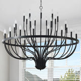 Black Chandelier 36-Light Industrial Iron Candle Chandelier Modern Suspended Farmhouse Chandeliers Pendant Light Fixtures for Dining Room Bedroom Living Room Kitchen Island Foyer E12 Bulb A109-B0DLGCW1N2