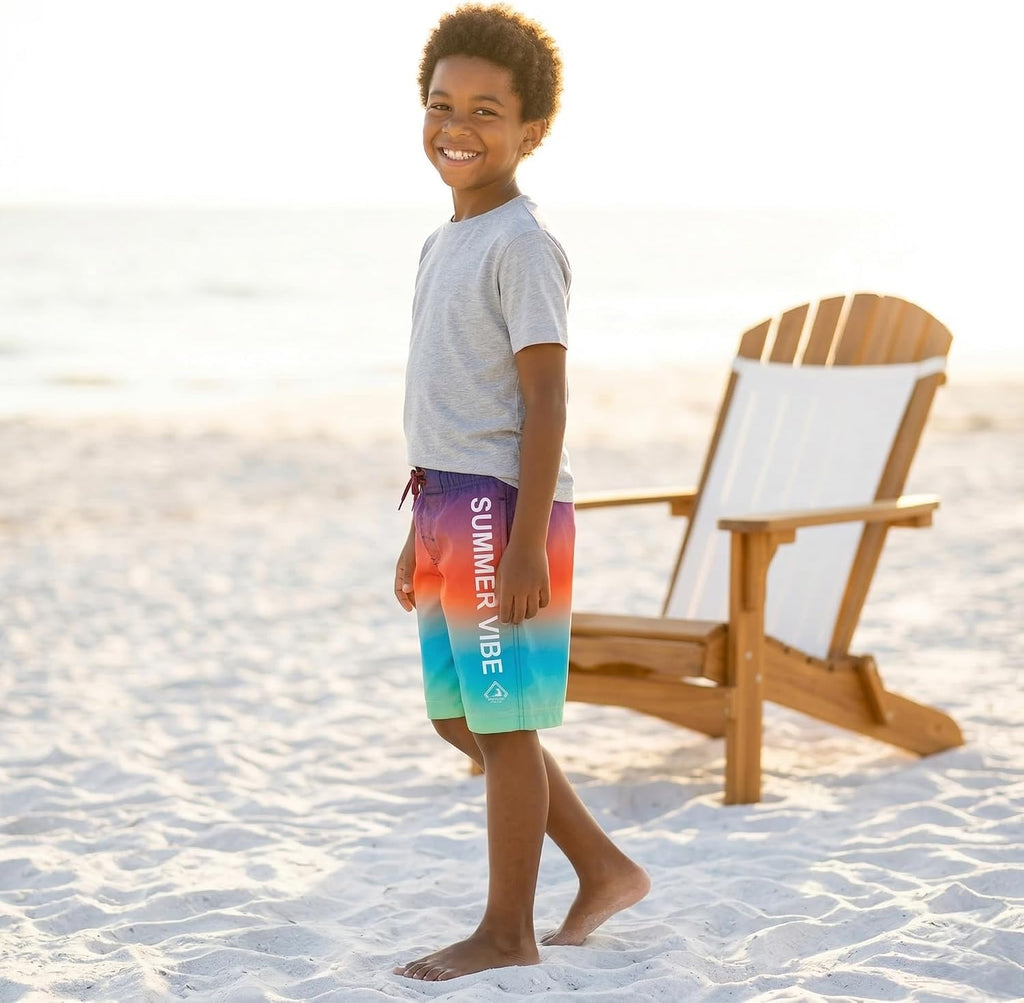 Boys' UPF 50+ Quick Dry Swim Trunks with Mesh Lining Shorts