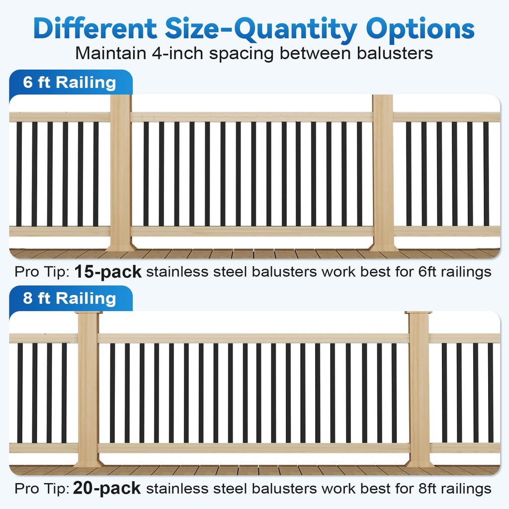 100 Pack 32" Deck Balusters, Metal Balusters for Deck Railing