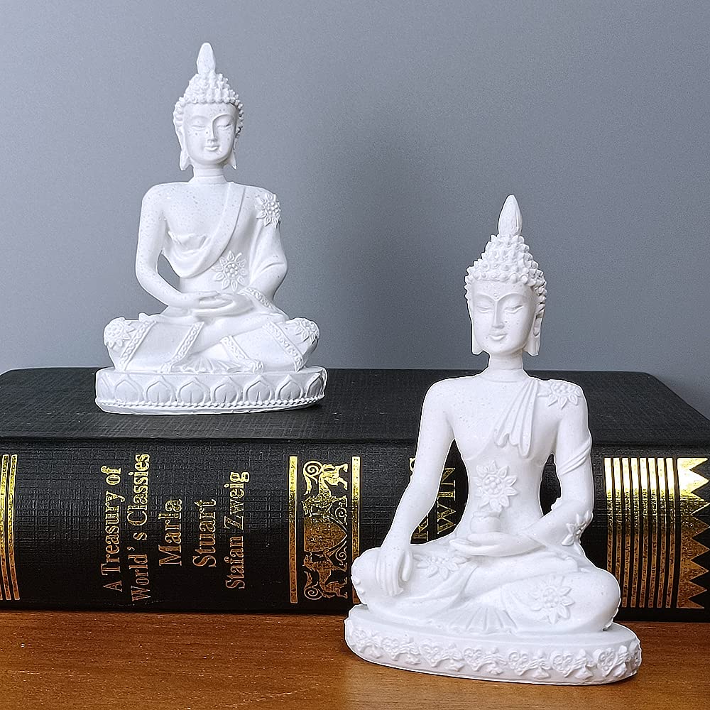 Mini Sandstone Buddha Yoga Meditation Statue Harmonious Figurine Collectible Craft Feng Shui Sculpture Decor Shelf