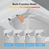 Smart Toilet with Bidet Built in, Bidet Toilet with Heated Seat and Night Light,Warm Water Wash&Dry