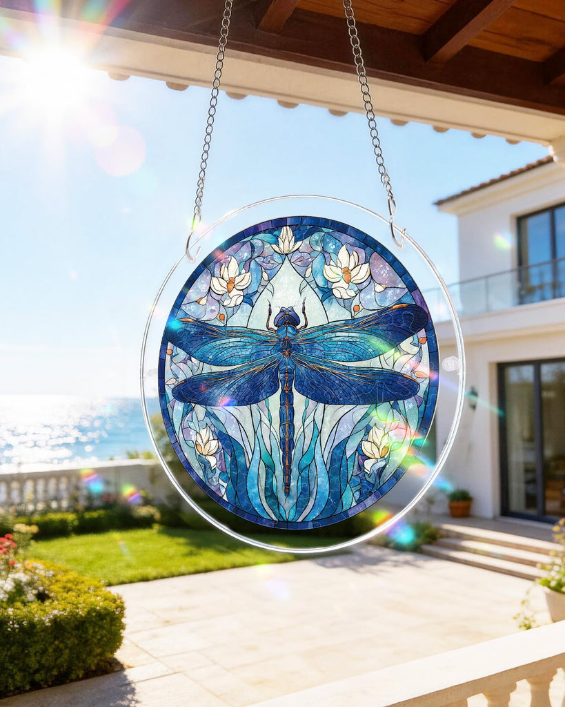 Acrylic Suncatcher Puzzle, Moonlit Dragonfly-7.4 in