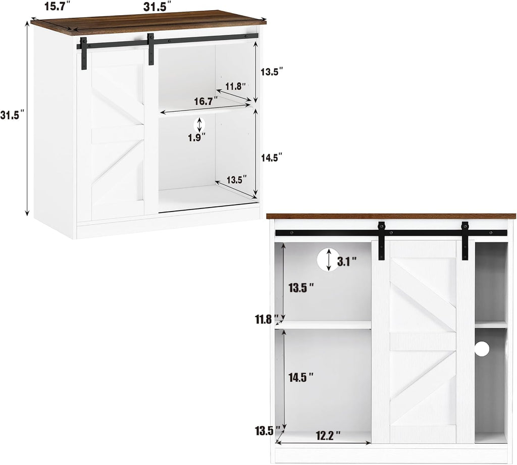 20/29/30 Gallon Farmhouse Fish Tank Stand with Storage Aquarium Stand