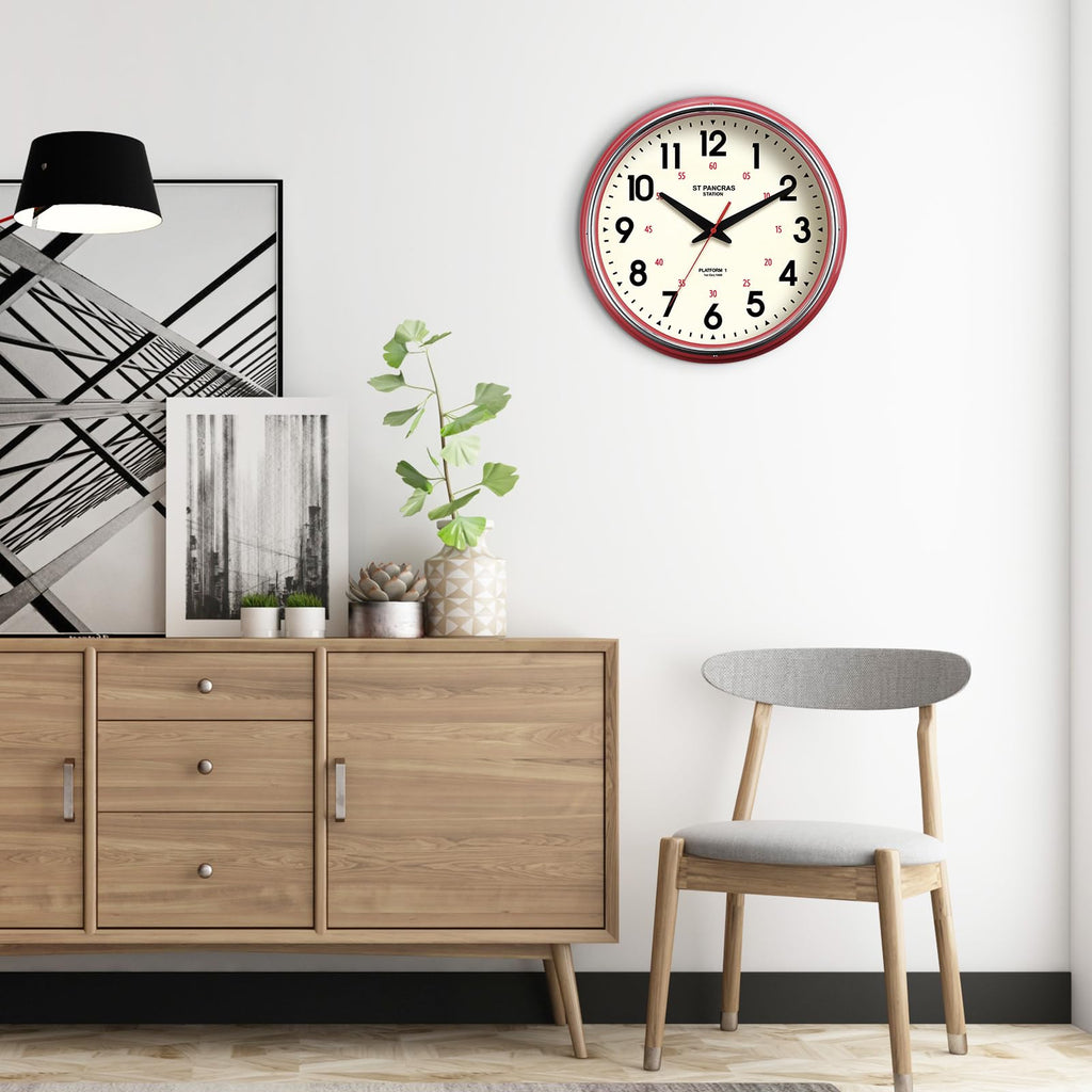 Wall Clock Metal 12.4" Countryside Style Wall Clocks Retro Vintage Classical Silent Non Ticking Easy to Read