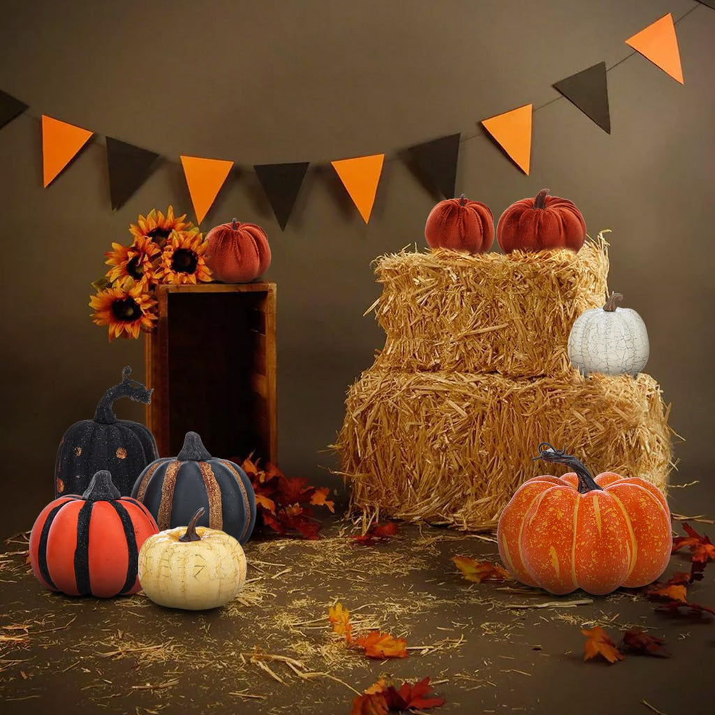5.9 Inch Orange Artificial Foam Pumpkin Fall Decor for Thanksgiving