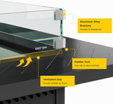 Glass Wind Guard for 28''&32'' Propane Fire Pit Table, Clear Tempered Wind Guard for Gas Firepit, Thick Rectangle Glass Shield with Aluminum Corner - Image 5