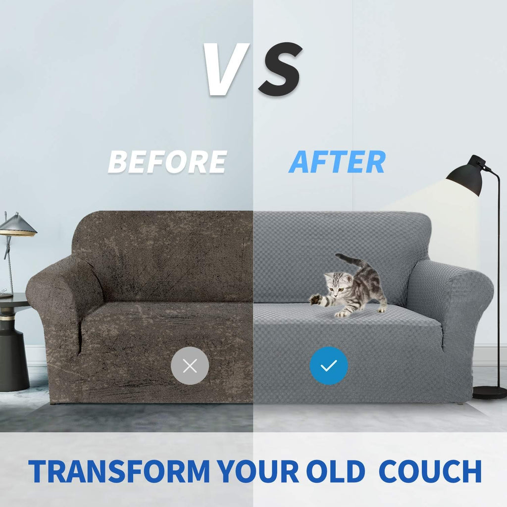 1 Piece Jacquard Couch Covers for 3 Cushion Couch Living Room High Stretch Sofa Cover Pets Dogs Friendly Anti Slip