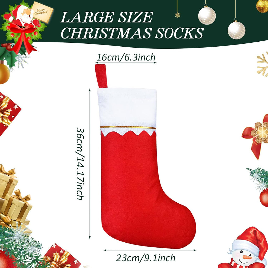 Christmas Stockings Bulk 15 Inch Felt, Red - Set of 36