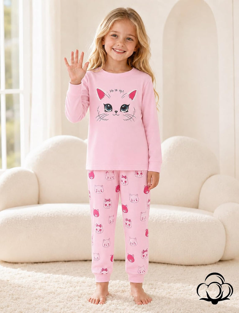 Girls Pajamas 2 Piece Snug Long Sleeve Pjs Sets