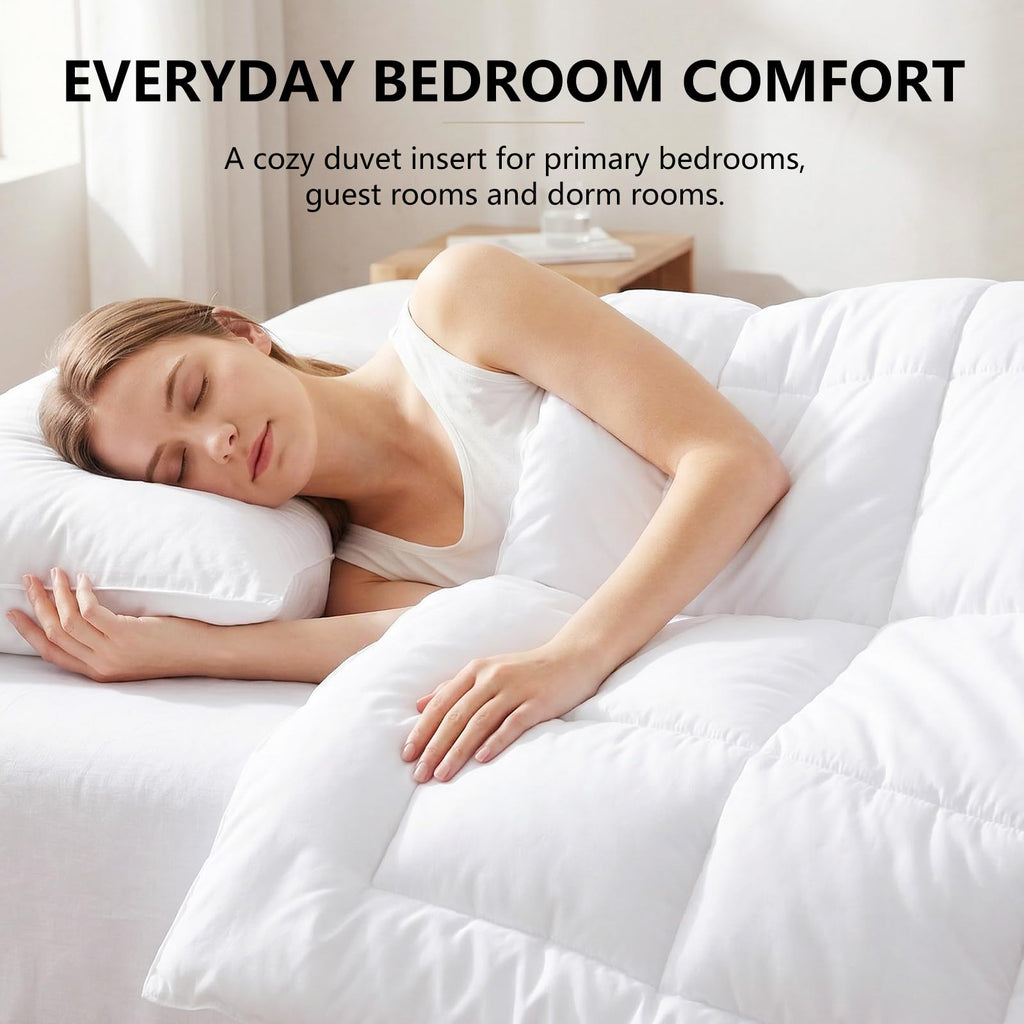 Queen Size Duvet Insert, Down Alternative Comforter, White