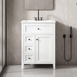 24-Inch Bathroom Vanity Sink Set – Cabinet with Tip-Out Drawer, Adjustable Shelf, Soft-Close Door & Solid Wood Legs, Black