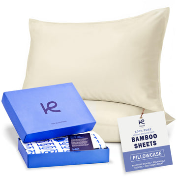 Viscose Bamboo Pillowcase, Standard, Set of 2, 100% Organic Hidden Zippered Viscose Bamboo Pillow Case Standard Size