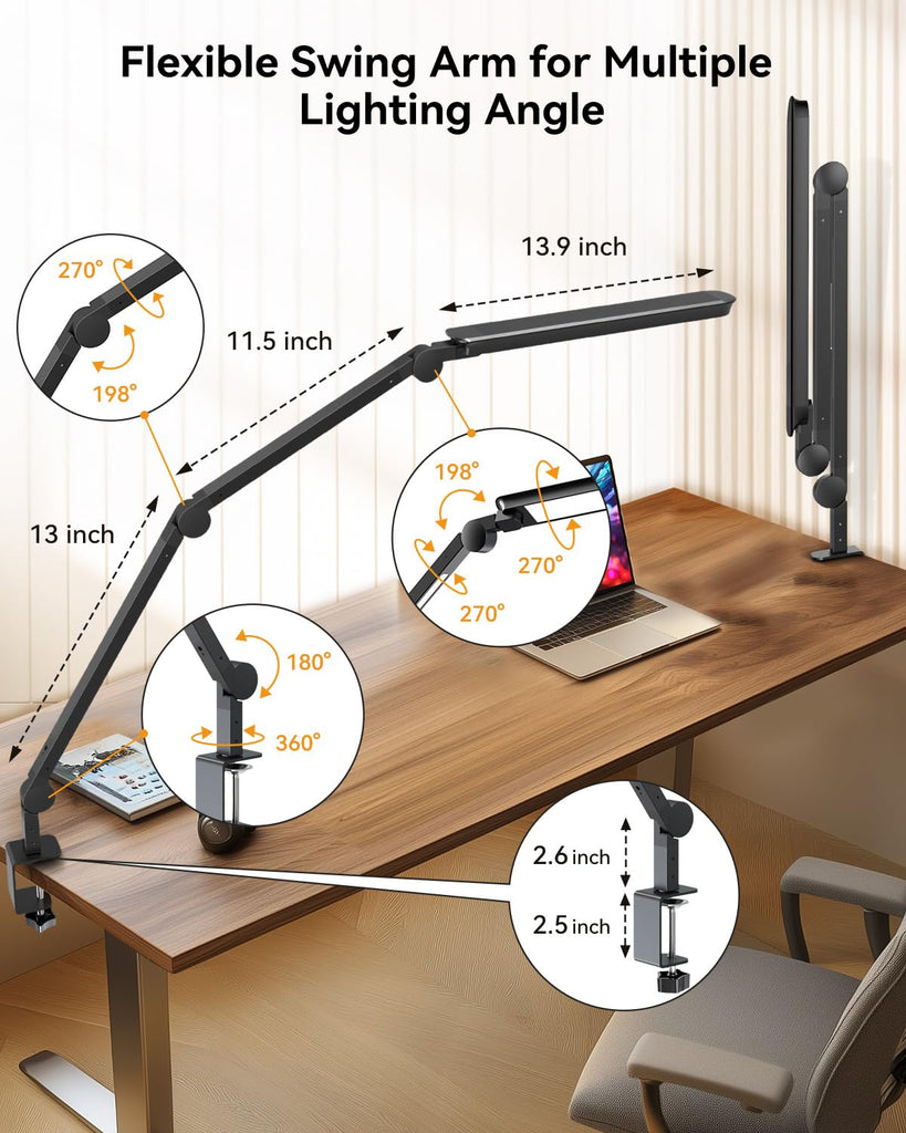 LED Desk Lamp with Clamp, 4CCT Table Lights Puzzle Painting