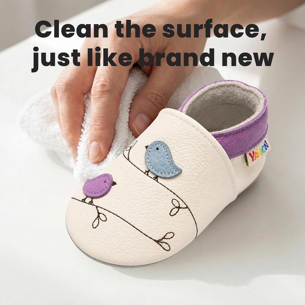 Baby Boys Girls Moccasins Slippers, Soft Sole Baby Leather Shoes, Anti-Slip Baby Walking Crib Shoes for Infant