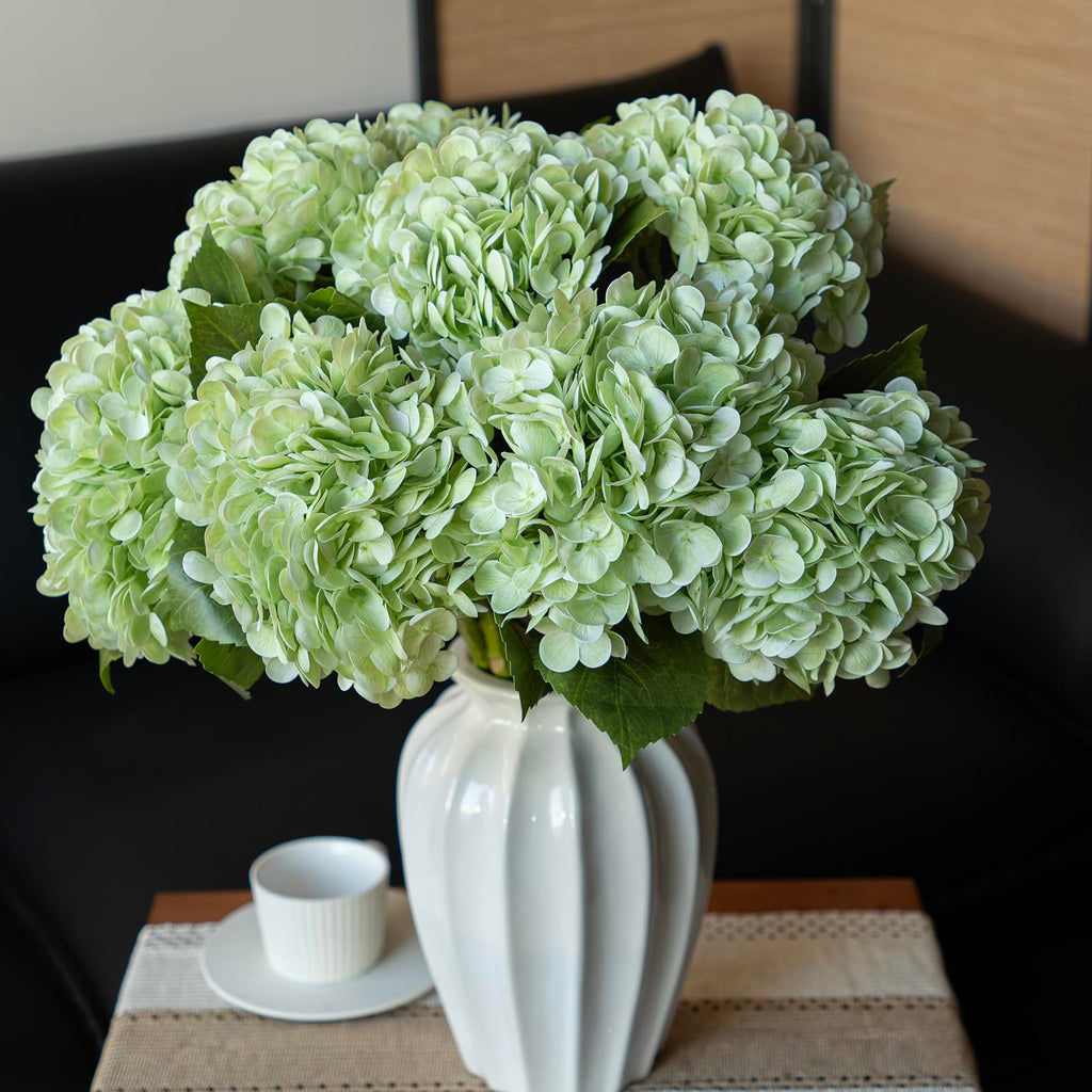 22in Soft Real Touch Hydrangea Artificial Flowers, Large Long Stem Latex Faux Flowers for Wedding Bouquet, Party