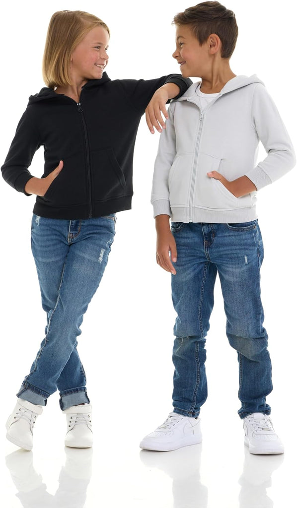 Pack Toddler Zip-Up Hoodies for Boys and Girls - Colorful Cotton Blend Sweatshirts with Pockets - Sizes 12M to