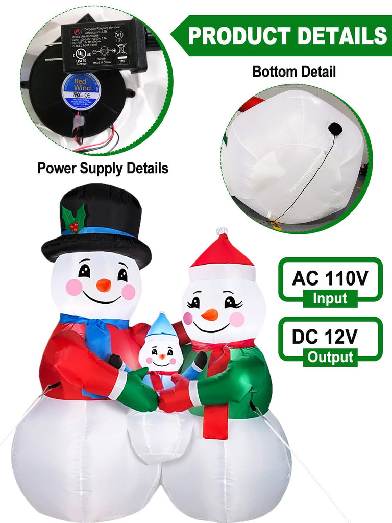 6FT Christmas Inflatables Decorations Snowman Outdoor Decorations