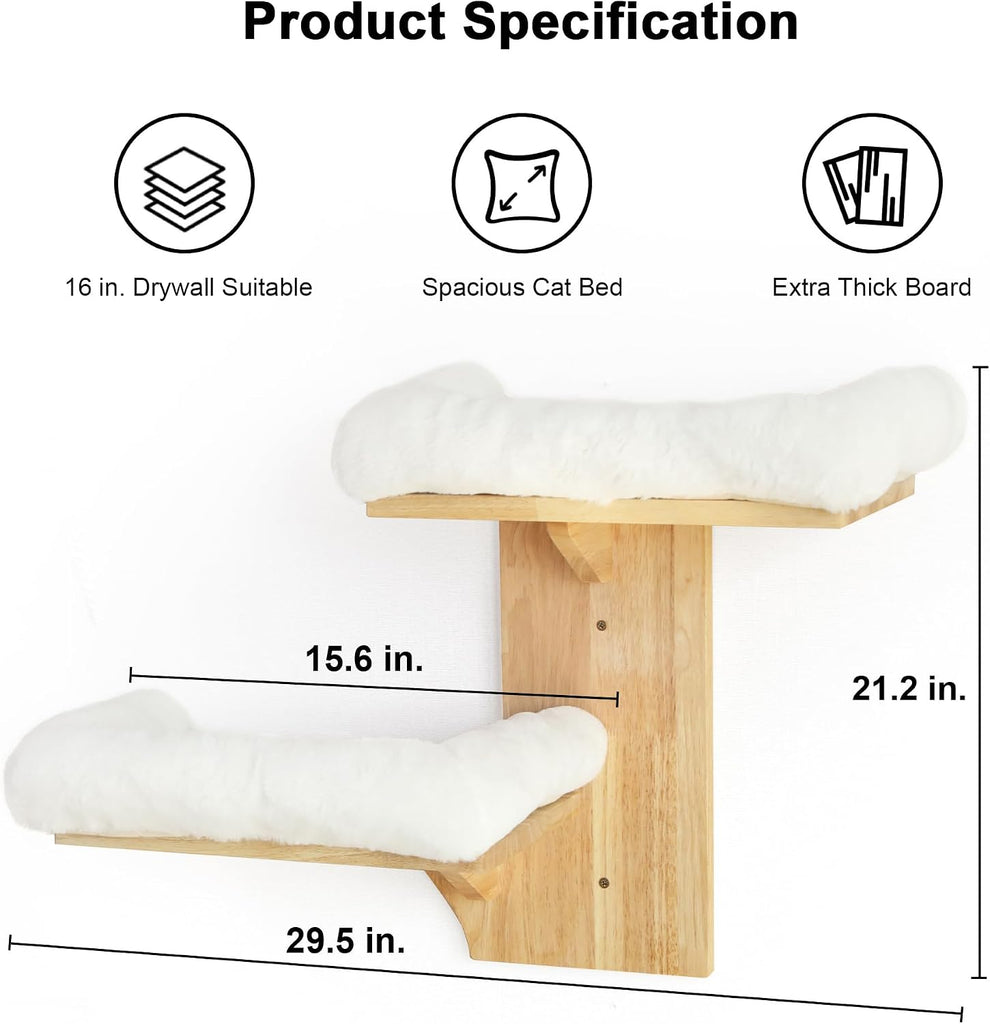 Cat Wall Shelves, 2 Platform with Soft Cushion Perch