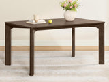 59" Mid Century Modern Dining Table for 6, Rectangle Wood Kitchen & Dining Room Table, Solid Rubberwood Frame, Walnut
