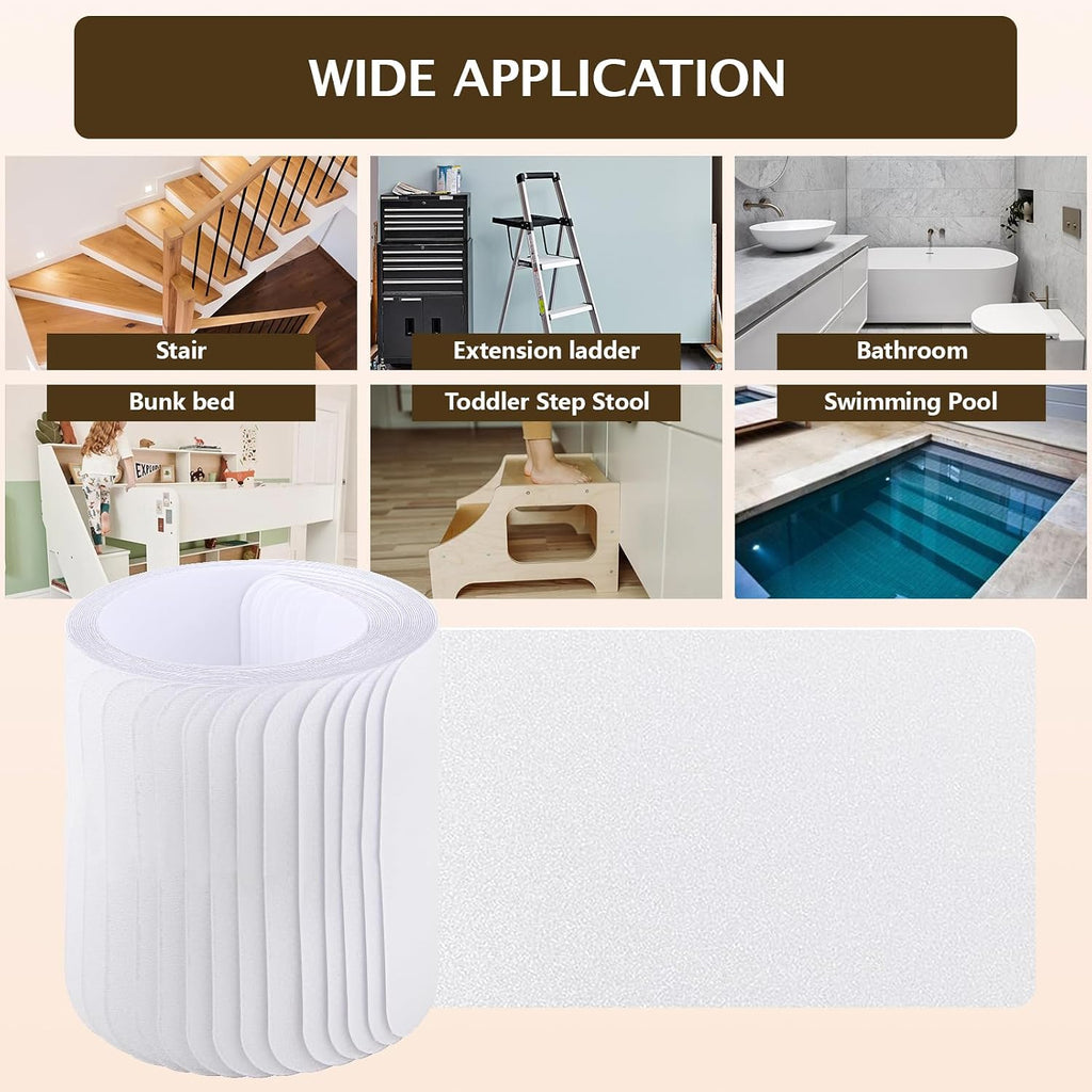 Clear Stair Treads Non Slip 30"x6", 18-Pack Anti Slip Strips for Wooden Steps Indoor, Transparent Adhesive Pre-Cut