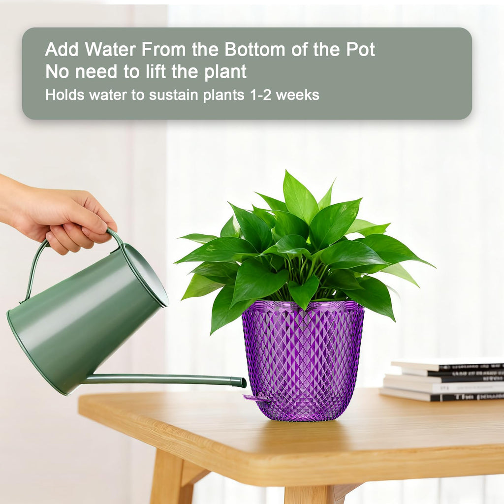 Hanging Planters for Indoor Plants, 2-Pack, 5.7 Inch, Purple