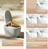 Modern Smart Tankless One-Piece Toilet with Built-In Bidet, Auto Open and Close Lid, Heated Seat, Warm Air Dryer, Night Light, Remote Control, Elongated White