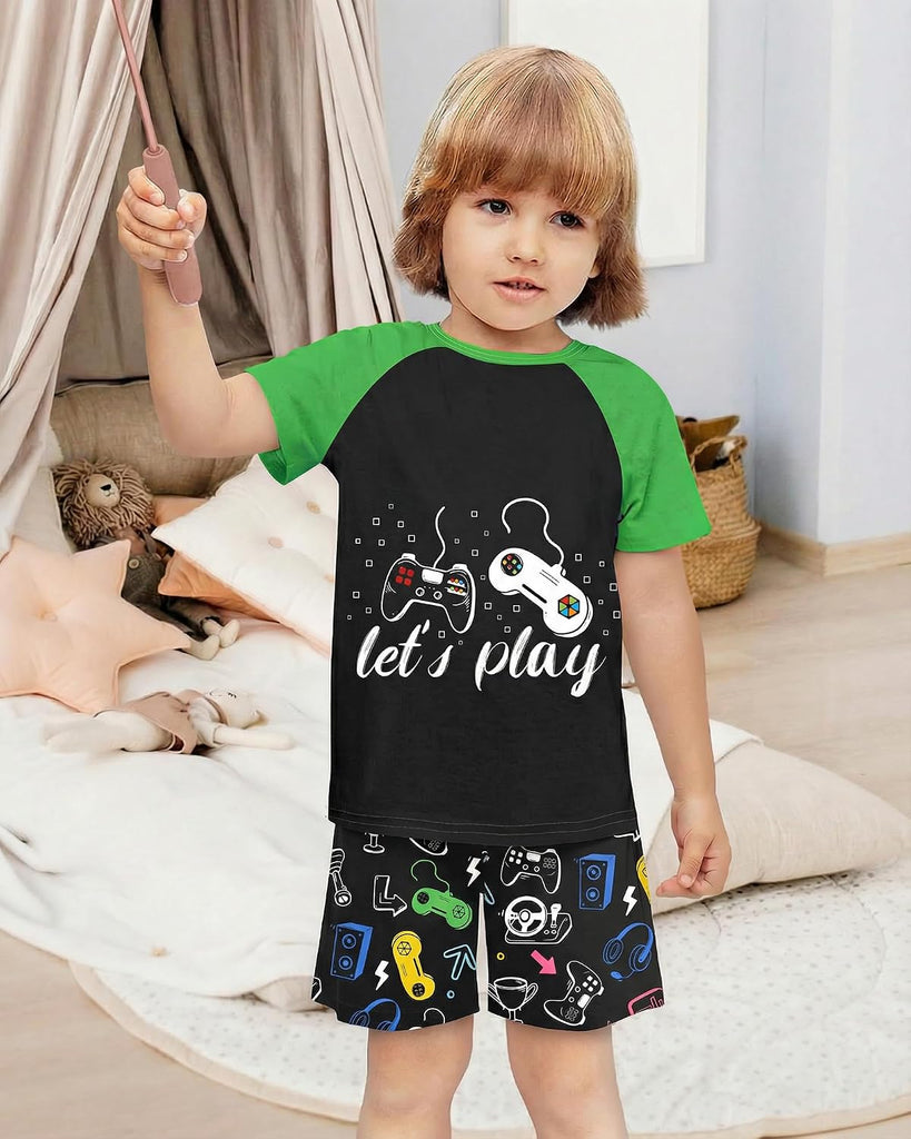 Boys Pajamas Little Boys Summer Pajamas 2 Piece Short Sleeve Top and Shorts Sets Kids Pjs Sleepwears
