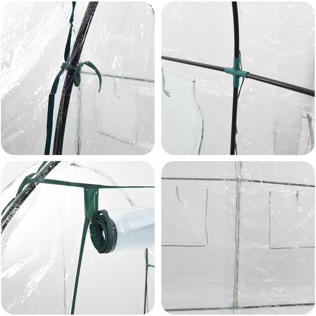 Portable Greenhouse for Outdoor Garden, PVC Plant Growing Cover with Powder-Coated Steel Frame, 62.99 x 78.74 x 75.79